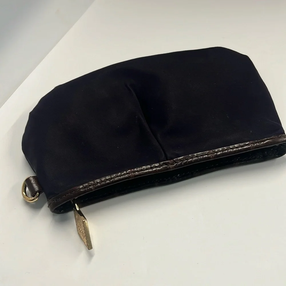 MZ Wallace Purple Eggplant Zip Pouch Clutch Bag
